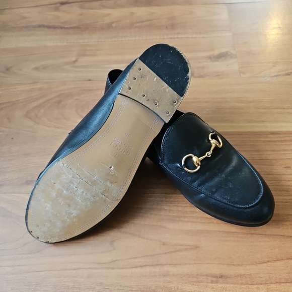 Gucci BLACK Leather Loafers US Size 7.5 - Picture 7 of 8